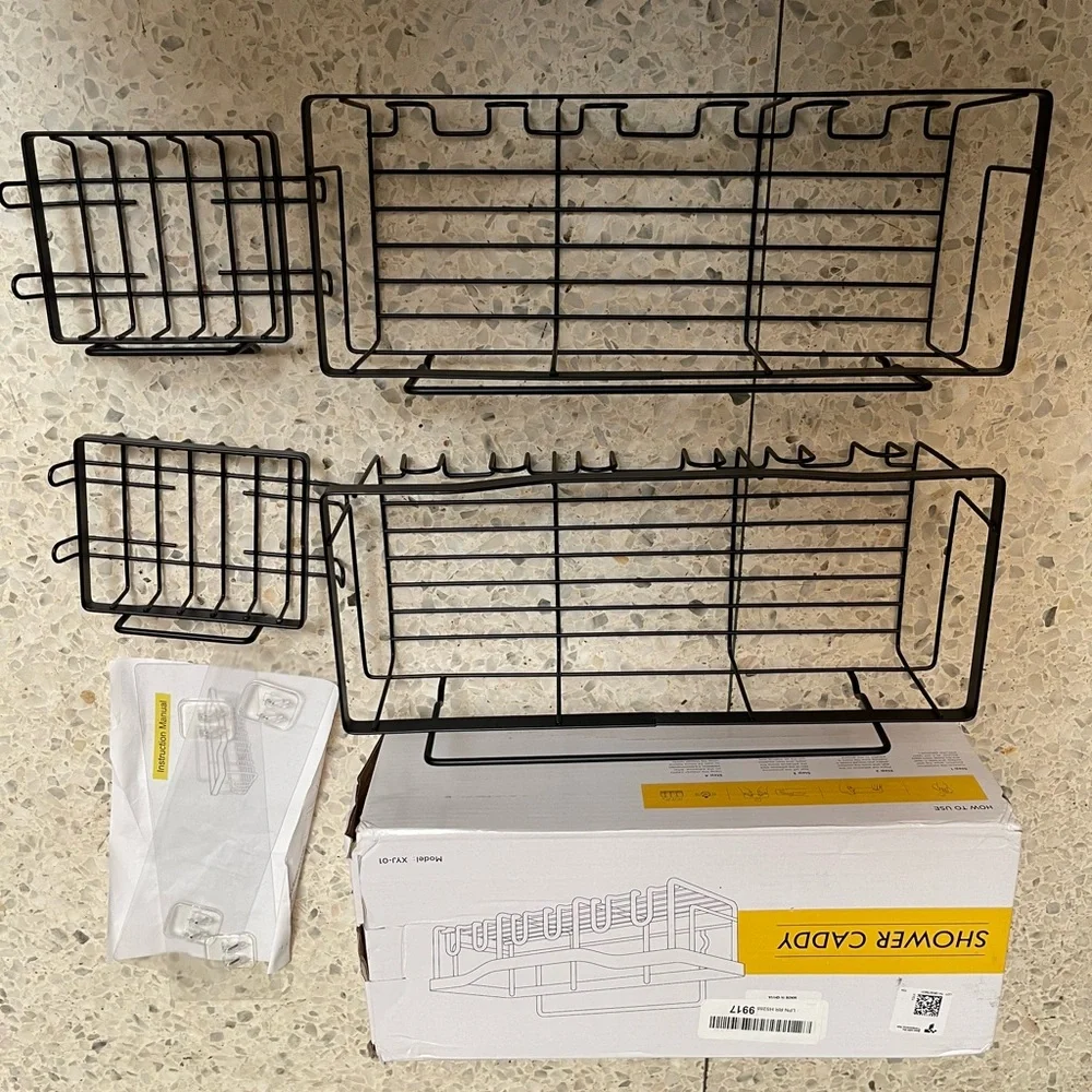 4 pack stainless steel wall mount shower caddy